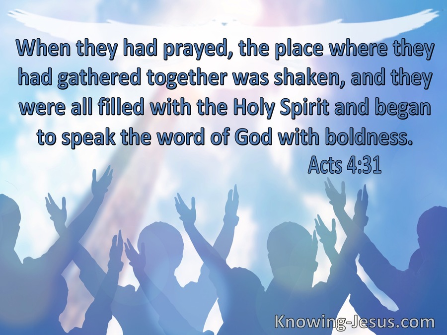 Acts 4:31 They Were All Filled With The Holy Spirit (blue)
